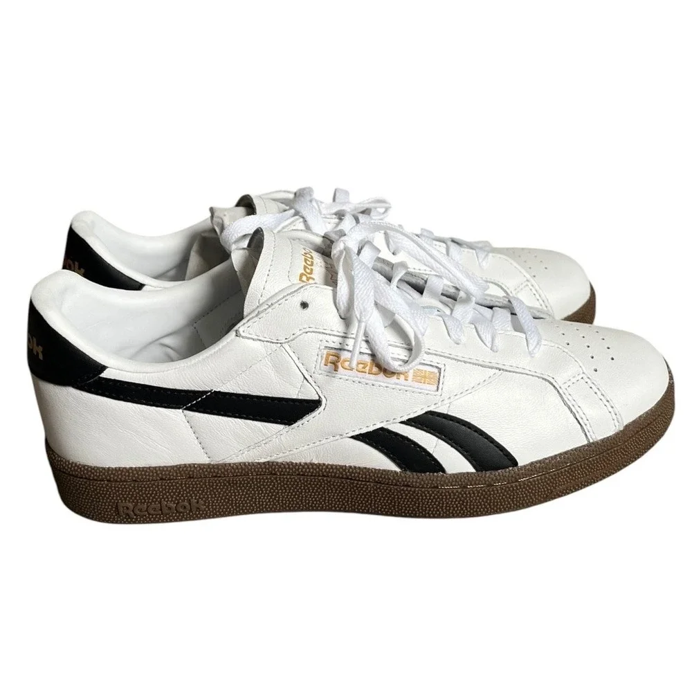 Reebok Club C Grounds UK White Black Gum Leather Sneakers 100202325 Mens 11 New